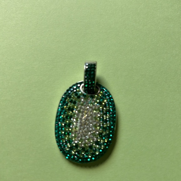 925 Sterling silver pendant - Emerald look!! - Picture 6 of 7